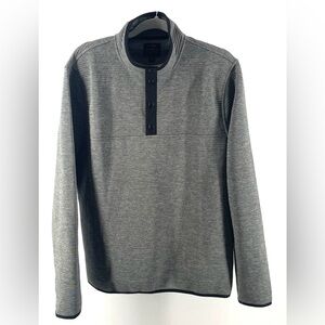 J.Crew Men's Authentic
Fleece Pullover Medium Gray Snap Mock Neck Long Sleeve